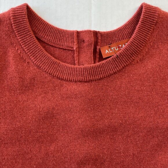 ALTUZARRA 100% Cashmere Short Sleeve Sweater Pullover Crewneck Top Button Back - Picture 2 of 11